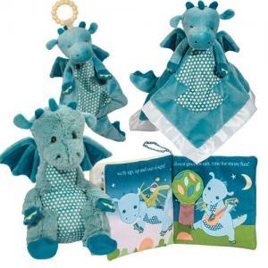 Adorable baby dragon infant plush toys! Teether, snuggler and soft book for baby.