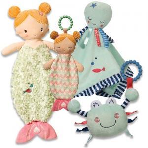 Ocean baby mermaid snuggler, teether and blankie. Crab, octopus baby items!